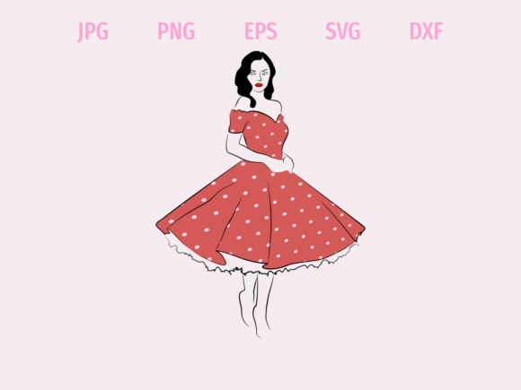 Download Vintage Dress Girl Minimalistic Art - Minimalist Collection