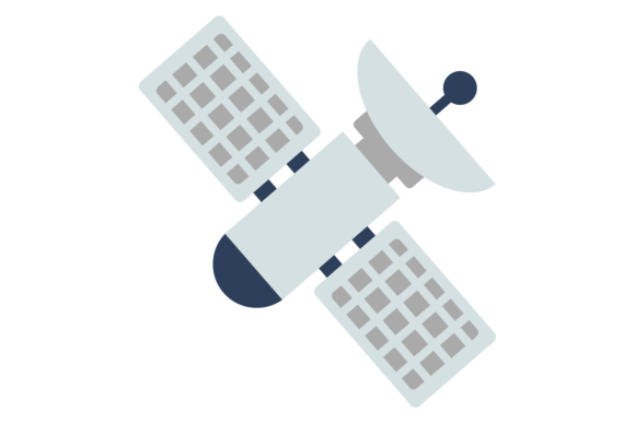 Download Planet Satellite Icon. Color Space Craft - Satellite Collection