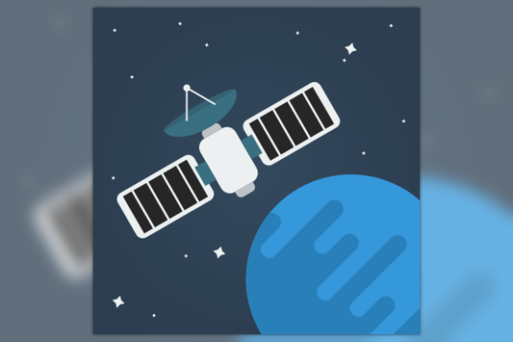 Download Satellite on Space with Planet and Stars - Satellite Collection