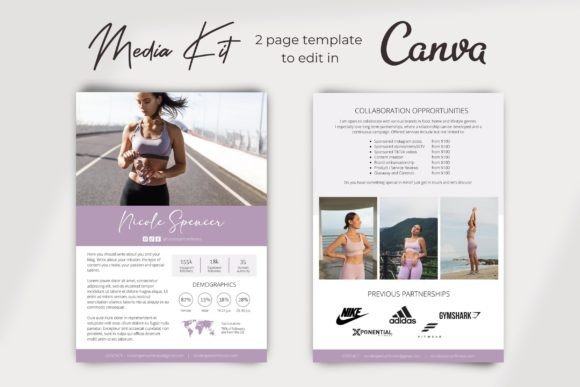 Download Fitness Influencer Media Kit Template - Flu Collection