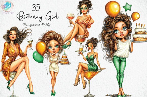Download Whimsical Birthday Girl PNG Clipart - Birthday Collection