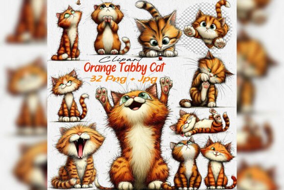 Download Whimsical Orange Tabby Cat Birthday Png - Birthday Collection
